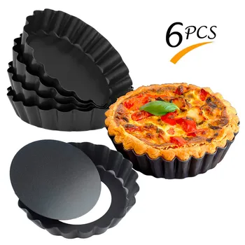 6 pcs/set Non-Stick Tart Quiche Flan Pan Molds Pie Pizza Cake Mold Removable Loose Bottom Fluted Heavy Duty Pizza Pan Bakeware
6 pcs/set Non-Stick Tart Quiche Flan Pan Molds Pie Pizza Cake Mold Removable Loose Bottom Fluted Heavy Duty Pizza Pan Bakeware