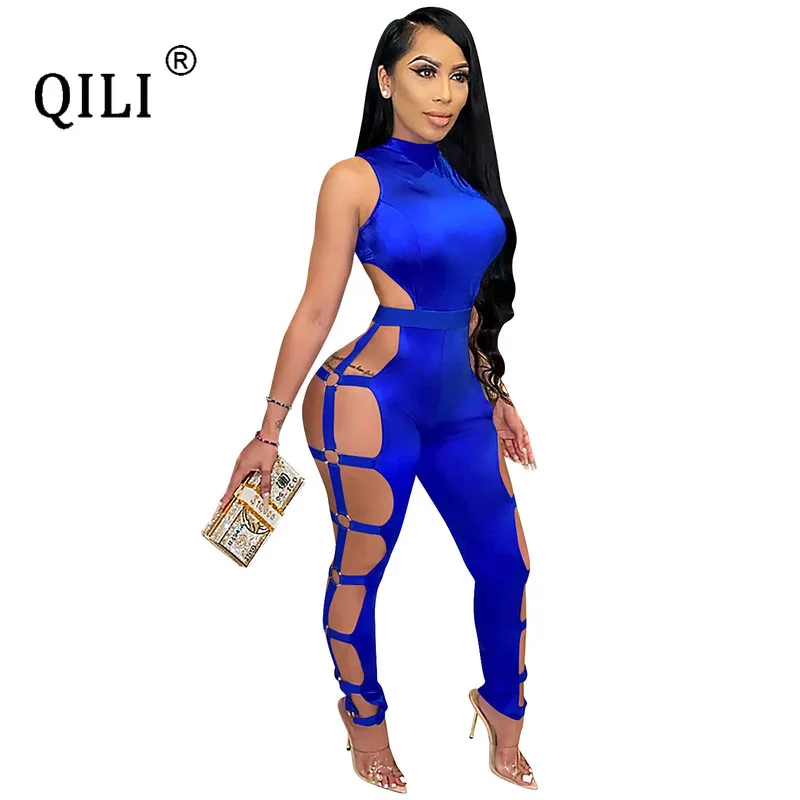 QILI Sexy Hollow Out Jumpsuits Women Ropmer Clubwear Black Blue Burgundy Sleeveless Bodycon Jumpsut High Street
QILI Sexy Hollow Out Jumpsuits Women Ropmer Clubwear Black Blue Burgundy Sleeveless Bodycon Jumpsut High Street
