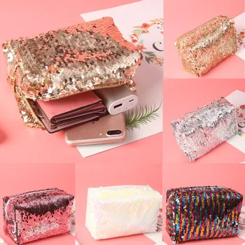 2020 Fashion Sequin Glitter Portable Cosmetic Bag Organizer Holder Small Makeup Case Travel Storage Beauty Wash Zipper Women Gir 
2020 Fashion Sequin Glitter Portable Cosmetic Bag Organizer Holder Small Makeup Case Travel Storage Beauty Wash Zipper Women Gir