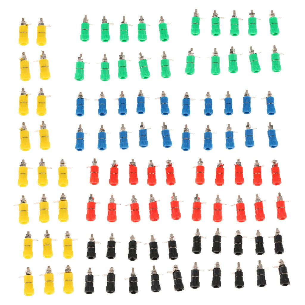 100pcs 4mm Banana Plug Socket Banana Binding Post Terminal Weld Terminal 100pcs 4mm Banana Plug Socket Banana Binding Post Terminal Weld Terminal