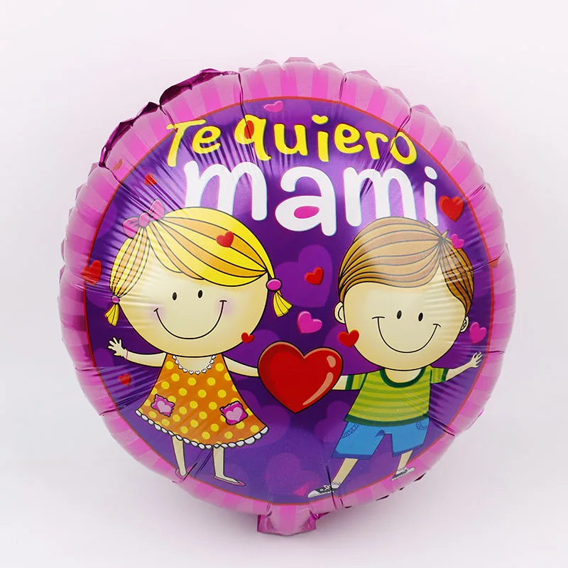 1 шт. 18 дюймов сердце испанский Te amo с надписью love mama Фольга воздушных шаров ручной