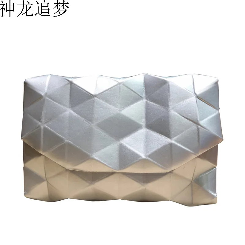 

Female Handbag fashion PU leather women party bag simple envelope bag soft leather Messenger bag rhombic geometry clutch bag