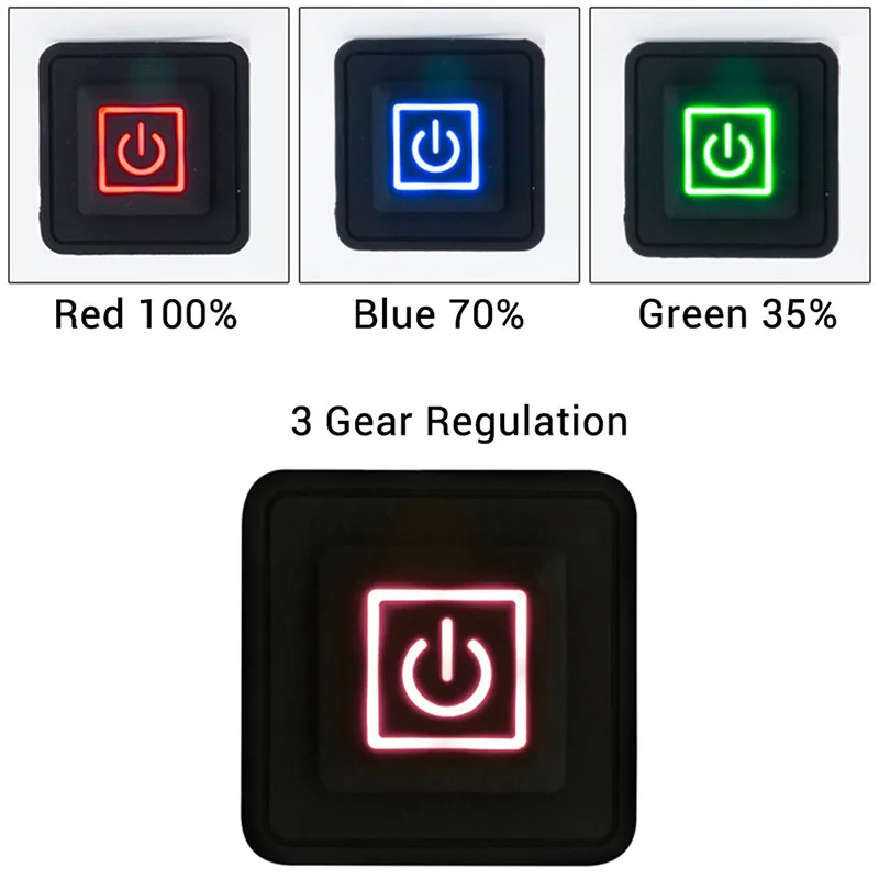 3.7~12V Heated Vest Pants Gloves Electirc Heating Waistband DIY Temperature Controller Rheostat Switch Silicone Button Switch
3.7~12V Heated Vest Pants Gloves Electirc Heating Waistband DIY Temperature Controller Rheostat Switch Silicone Button Switch