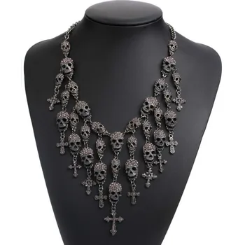 New Fashion Luxury Full Zircon Metal Skull Cross Necklace Long Chain Cool Simple Necklace For Women Men Jewelry Gifts Choker
New Fashion Luxury Full Zircon Metal Skull Cross Necklace Long Chain Cool Simple Necklace For Women Men Jewelry Gifts Choker