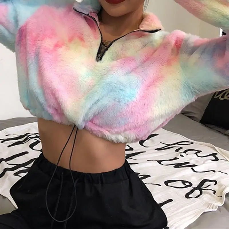 Women Plush Long Sleeve Short Jackets Zipper Tie Dye Crop Tops Teddy Jackets Turtleneck Faux Lambswool Coats
Women Plush Long Sleeve Short Jackets Zipper Tie Dye Crop Tops Teddy Jackets Turtleneck Faux Lambswool Coats