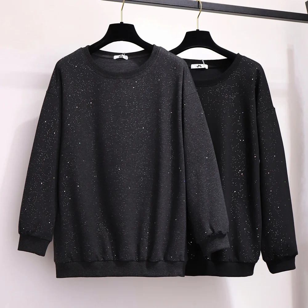 300 Large Size Dress Fat Mm2019 Autumn Shining Bright Crew Neck Pullover Hoody Cover Meat Loose-Fit Slimming Tops
300 Large Size Dress Fat Mm2019 Autumn Shining Bright Crew Neck Pullover Hoody Cover Meat Loose-Fit Slimming Tops
