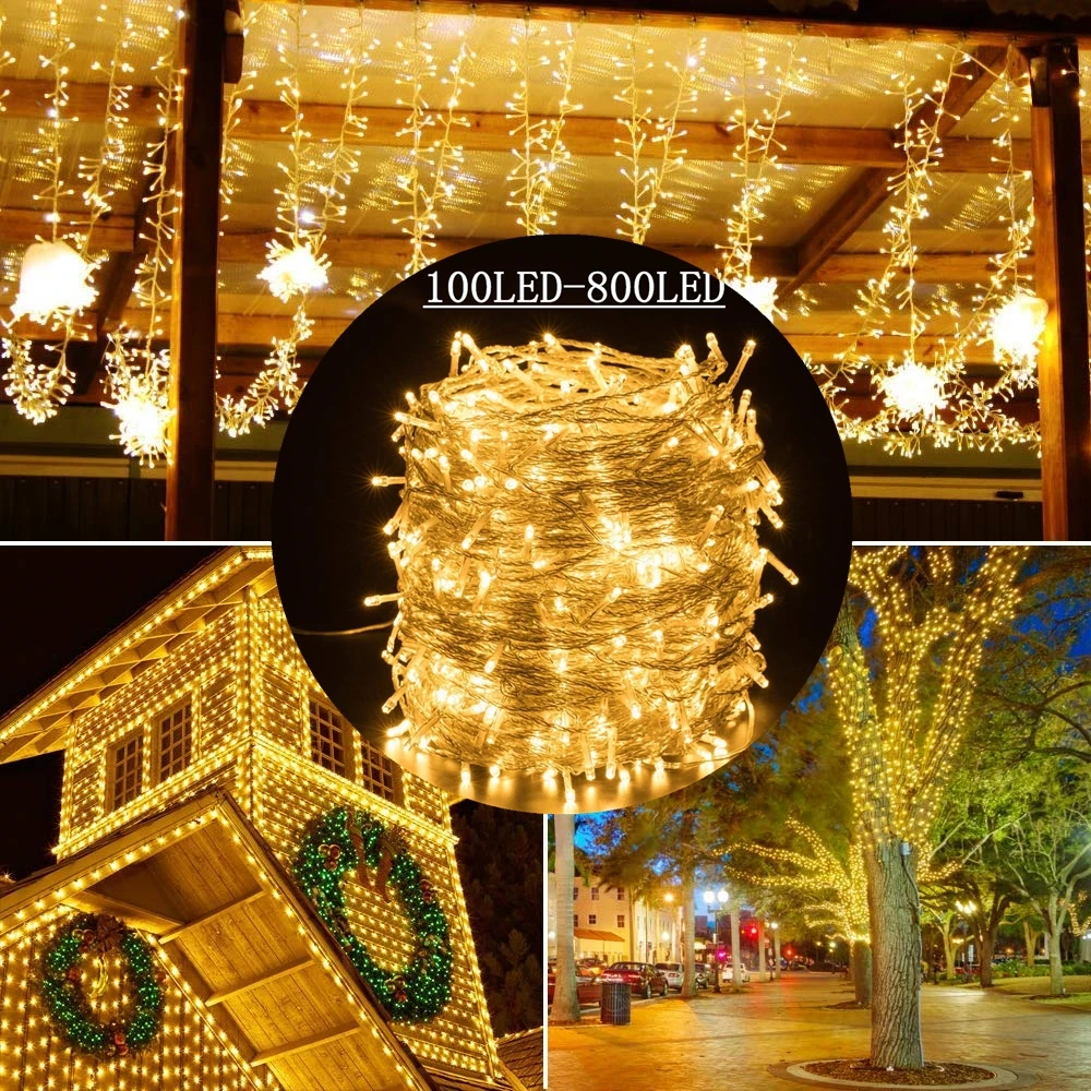 Christmas Led Lights String EU/US Plug 100led-800led 9 Colors Indoor/outdoor String Lights Led Garland Party Wedding Decoration
Christmas Led Lights String EU/US Plug 100led-800led 9 Colors Indoor/outdoor String Lights Led Garland Party Wedding Decoration