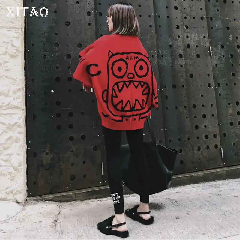 XITAO пуловер с индивидуальным узором женский свитер большого размера Ленивый Oaf Wild