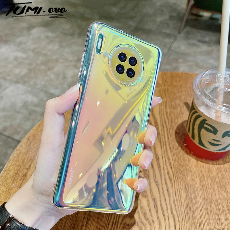 Laser Rainbow Soft Silicone Case for Huawei P30 Lite P40 P50 Pro Honor 8X 9X 10i X10 20 Nova 8 7 6 SE 5T 5i 4e 3e 3i 4 Cover | Мобильные