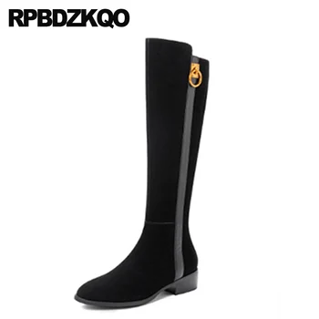 knee high shoes 10 side zip boots 2019 metal round toe long plus size tall women black big fashion zipper chunky autumn suede 
knee high shoes 10 side zip boots 2019 metal round toe long plus size tall women black big fashion zipper chunky autumn suede