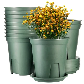 Plant Pots Indoor 7 Inch,12 Set Plastic Flower Planters with Drainage Hole and Tray Garden Planters
Plant Pots Indoor 7 Inch,12 Set Plastic Flower Planters with Drainage Hole and Tray Garden Planters