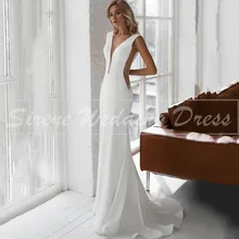 Simple Sexy V Neck Mermaid Wedding Gowns 2021 Sleeveless Backless Bridal Dresses For Women Vestidos De Noiva Custom Made Satin
Simple Sexy V Neck Mermaid Wedding Gowns 2021 Sleeveless Backless Bridal Dresses For Women Vestidos De Noiva Custom Made Satin