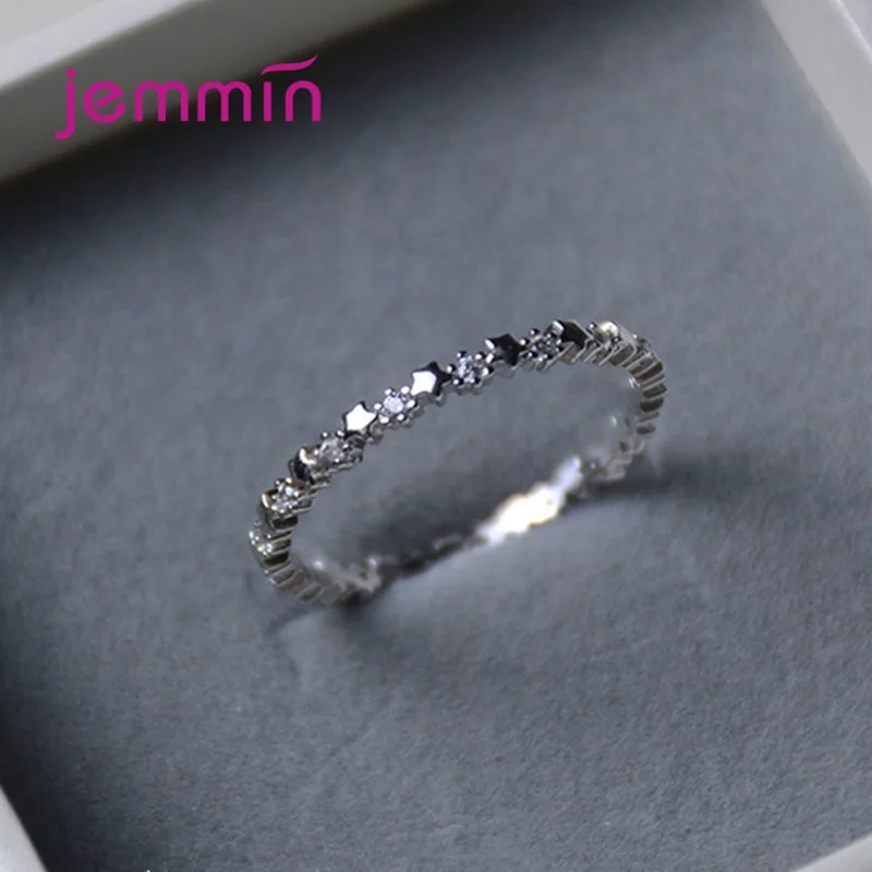 100% Real 925 Sterling Silver Vintage Stars Clear CZ Stackable Finger Ring For Women Girl Charm Fashion Fine Jewelry Bijoux
100% Real 925 Sterling Silver Vintage Stars Clear CZ Stackable Finger Ring For Women Girl Charm Fashion Fine Jewelry Bijoux