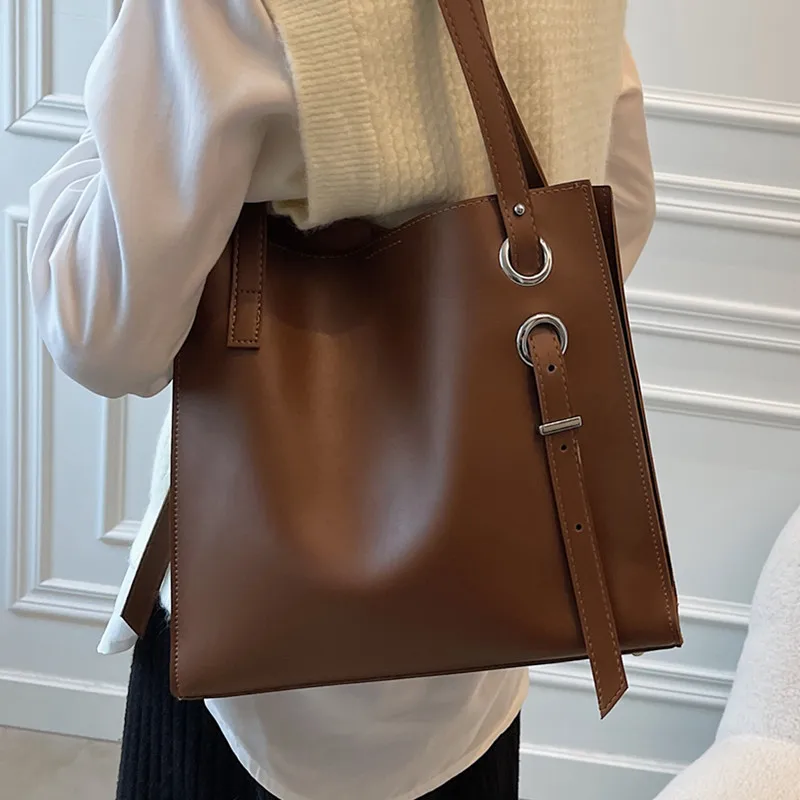 Большие кожаные сумки-тоуты 2021 женская брендовая сумка большой вместимости