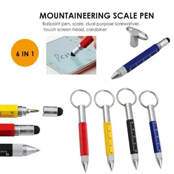 Multifunction Mini Ballpoint Pen Metal Material High Mini Screwdriver 6 1 Tool in Pen Pens Stylus Metal Pen Ball Quality O9D6