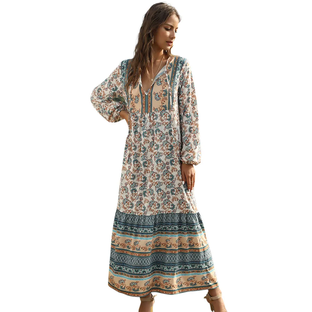 2020 V-Neck Floral Printed Long Loose Dress Boho Women Summer Beach Holiday Party Dress Maxi Dresses Casual Female Vestidos
2020 V-Neck Floral Printed Long Loose Dress Boho Women Summer Beach Holiday Party Dress Maxi Dresses Casual Female Vestidos