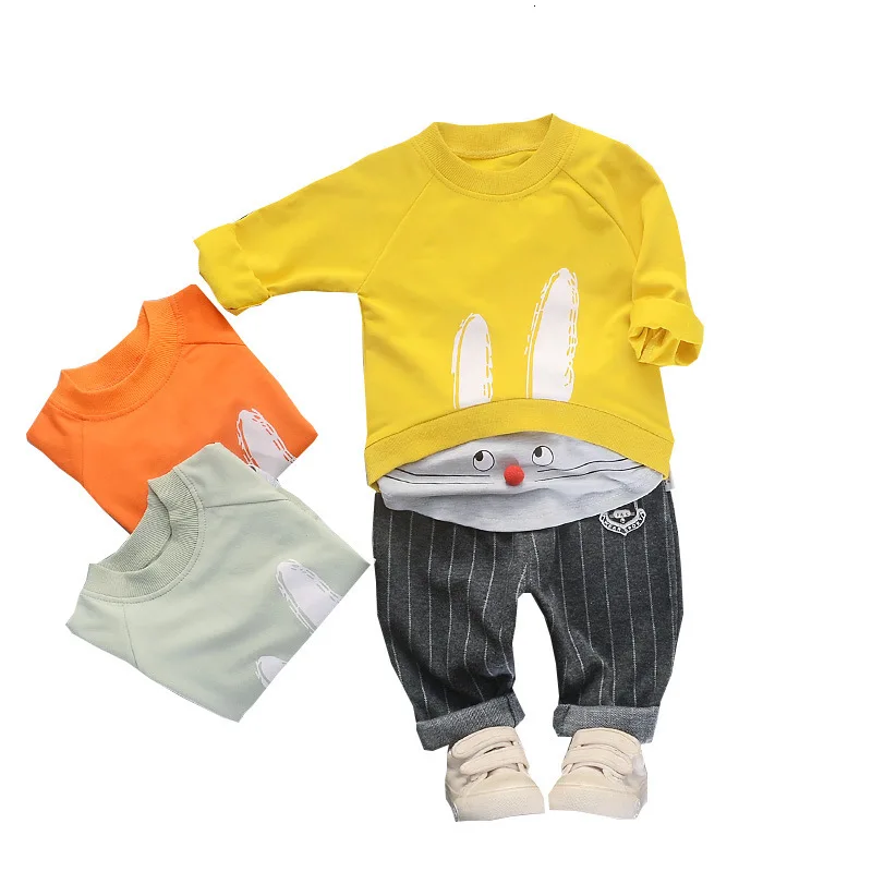 New Spring Autumn Children Casual Clothes Baby Boys Girls Cartoon Rabbit T Shirt Stripe Pants 2pcs/sets Kids Coat Toddler Suit
New Spring Autumn Children Casual Clothes Baby Boys Girls Cartoon Rabbit T Shirt Stripe Pants 2pcs/sets Kids Coat Toddler Suit