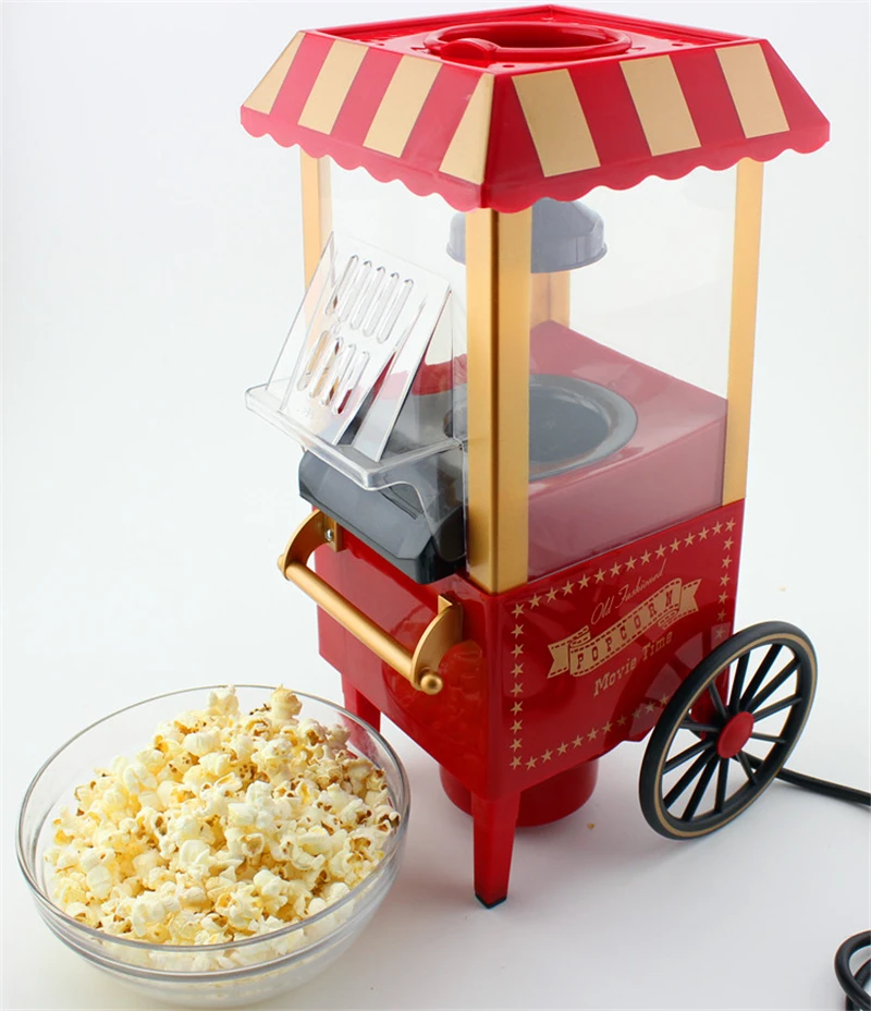 Electric Popcorn Machine Small Mini Automatic Carnival Popcorn Maker 1200W Corn Making Machine For Household DIY Corn Popper