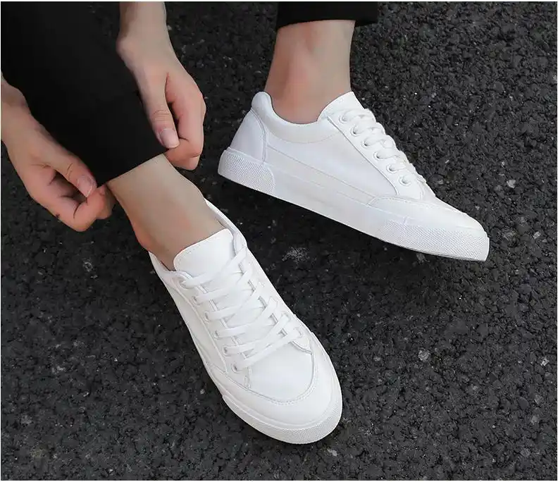 simple white sneakers