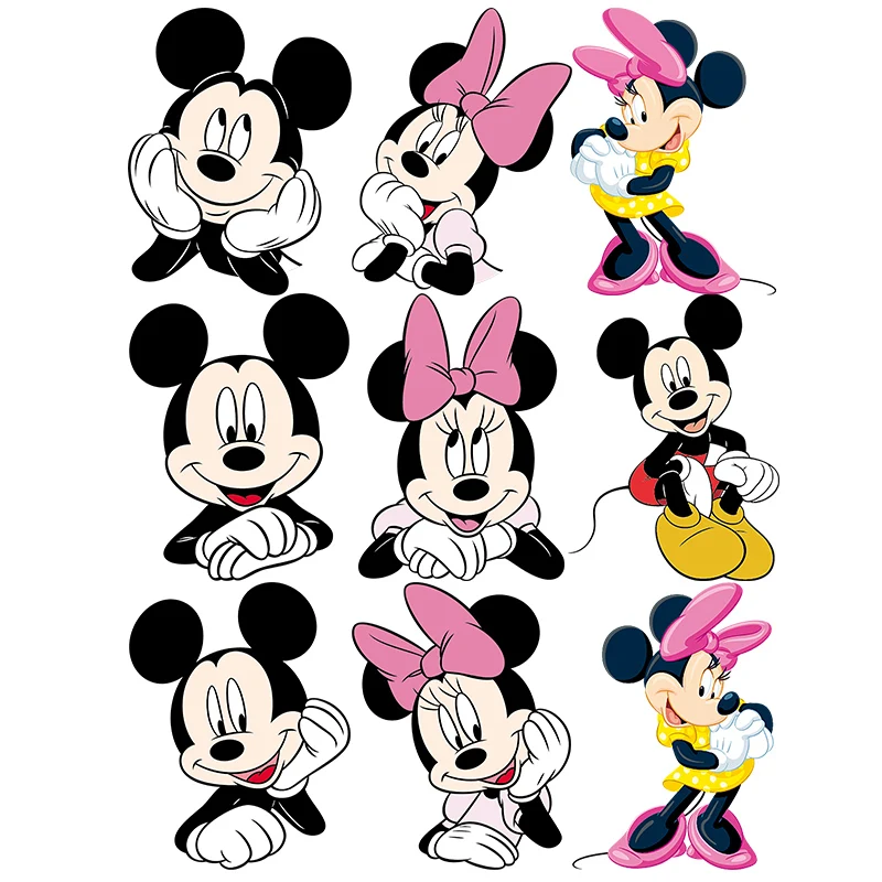 

Disney Brand Mickey Minnie's profile picture cloth patches Heat Vinyl Ironing Stickers Decor Cheap firm and fadeless stickers