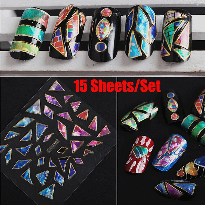 15 Sheets Irregular Broken Glass Style 3D Nail Art Stickers Adhesive Decals for Manicure Japanese Nails Decoration
15 Sheets Irregular Broken Glass Style 3D Nail Art Stickers Adhesive Decals for Manicure Japanese Nails Decoration