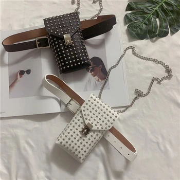 Hip Hop Girl Waist Pack Rivet Personalized Chain Summer Mini Phone Pouch Fashion Waist Belt Bag Casual Women's Waist Pack DA60YB
Hip Hop Girl Waist Pack Rivet Personalized Chain Summer Mini Phone Pouch Fashion Waist Belt Bag Casual Women's Waist Pack DA60YB