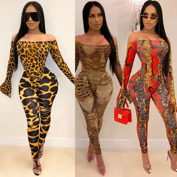 Womens 2Pcs Playsuit Spring Fall Long Sleeves Off Shoulder Bodysuit And Trousers Romper Tops Bodycon Jumpsuit Pants Leopard Set
Womens 2Pcs Playsuit Spring Fall Long Sleeves Off Shoulder Bodysuit And Trousers Romper Tops Bodycon Jumpsuit Pants Leopard Set