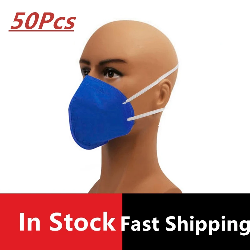 

50Pcs KN95 Folding Mouth Mask Dust Respirator Anti Pollution PM2.5 Anti-haze Virus Face Mask Anti-industrial Dust Filter