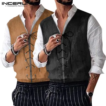INCERUN Men Cosplay Costume Jackets Vintage Mens Shirt Vests Coats Lace Up Renaissance Halloween Sleeveless Tops 5XL
INCERUN Men Cosplay Costume Jackets Vintage Mens Shirt Vests Coats Lace Up Renaissance Halloween Sleeveless Tops 5XL