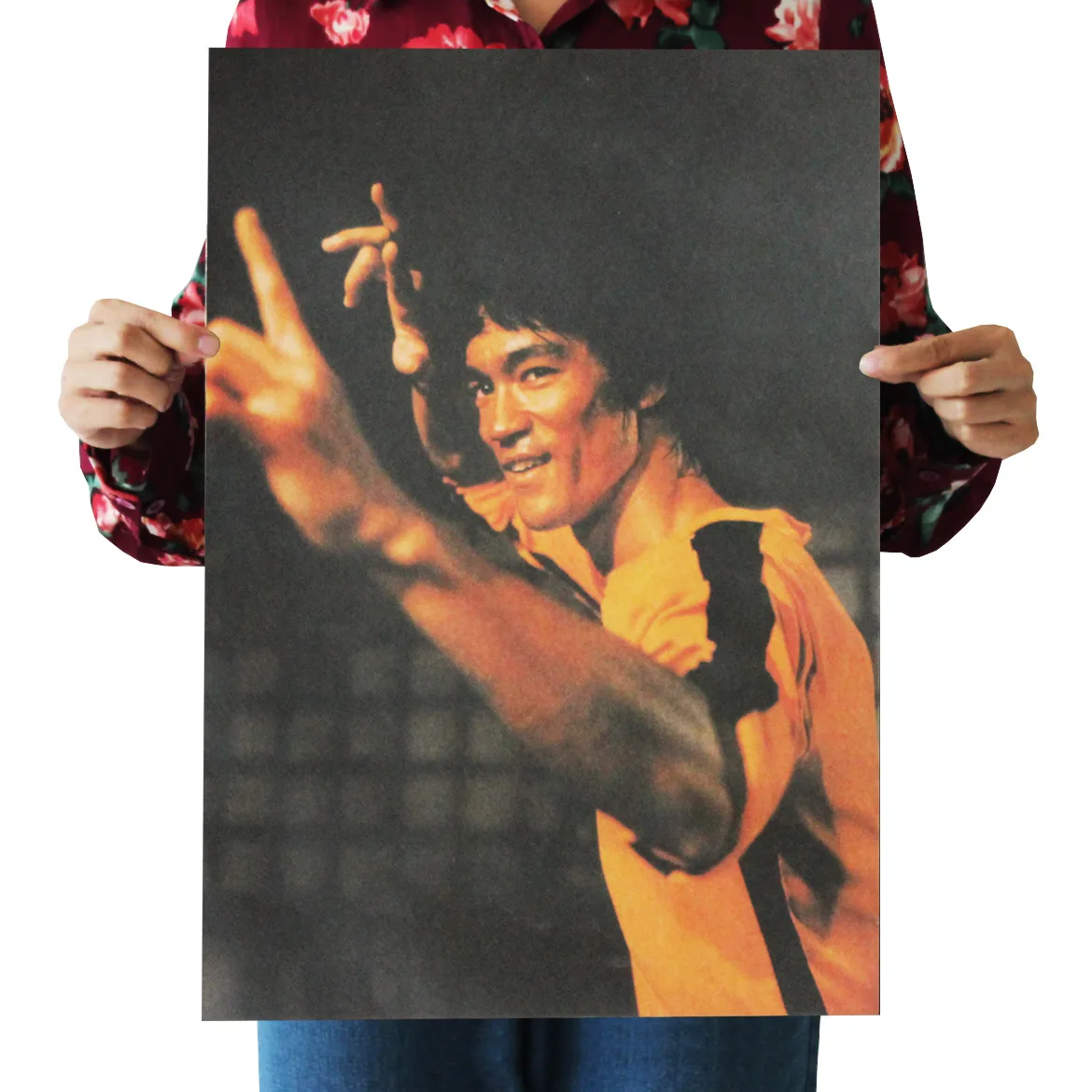 

[F555] Bruce Lee E Retro Kraftpaper Poster Indoor Bar Cafe Decorative Painting