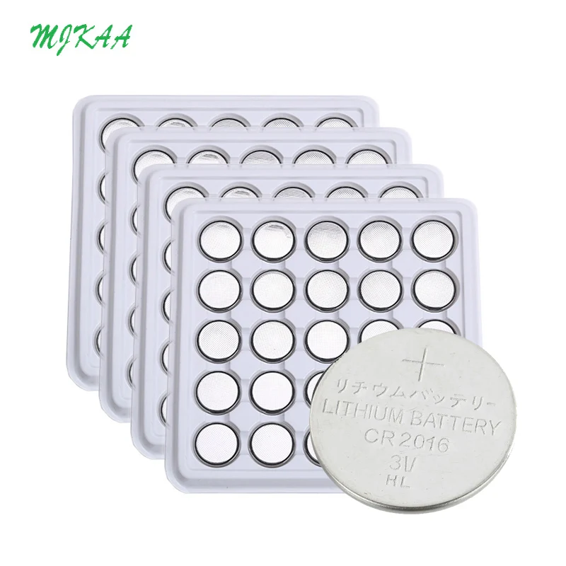 MJKAA 100PCS CR2016 Button Batteries LM2016 BR2016 DL2016 Cell Coin Lithium Battery 3V For Watch Electronic Toy Remote
MJKAA 100PCS CR2016 Button Batteries LM2016 BR2016 DL2016 Cell Coin Lithium Battery 3V For Watch Electronic Toy Remote