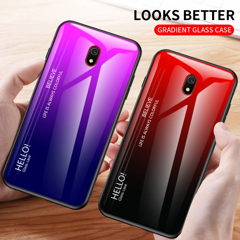 Чехол для Xiaomi Redmi 8A закаленное стекло роскошный мягкий силиконовый чехол с