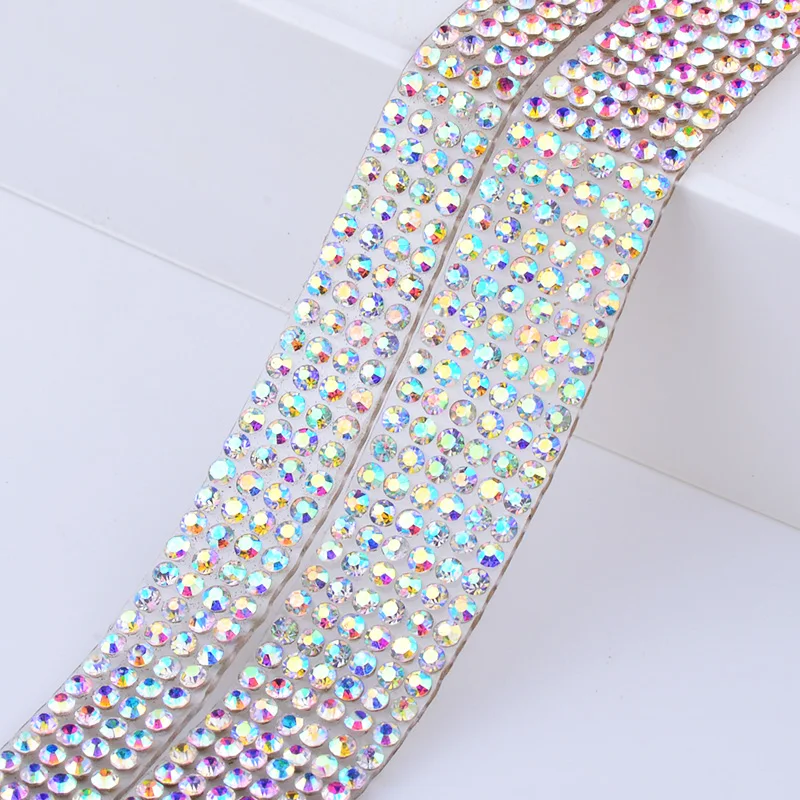 JUNAO-5-Yard-Clear-Crystal-Hot-Fix-Rhinestones-Trim-Glass-Crystal-Mesh-Hotfix-AB-Strass-Applique (3)
