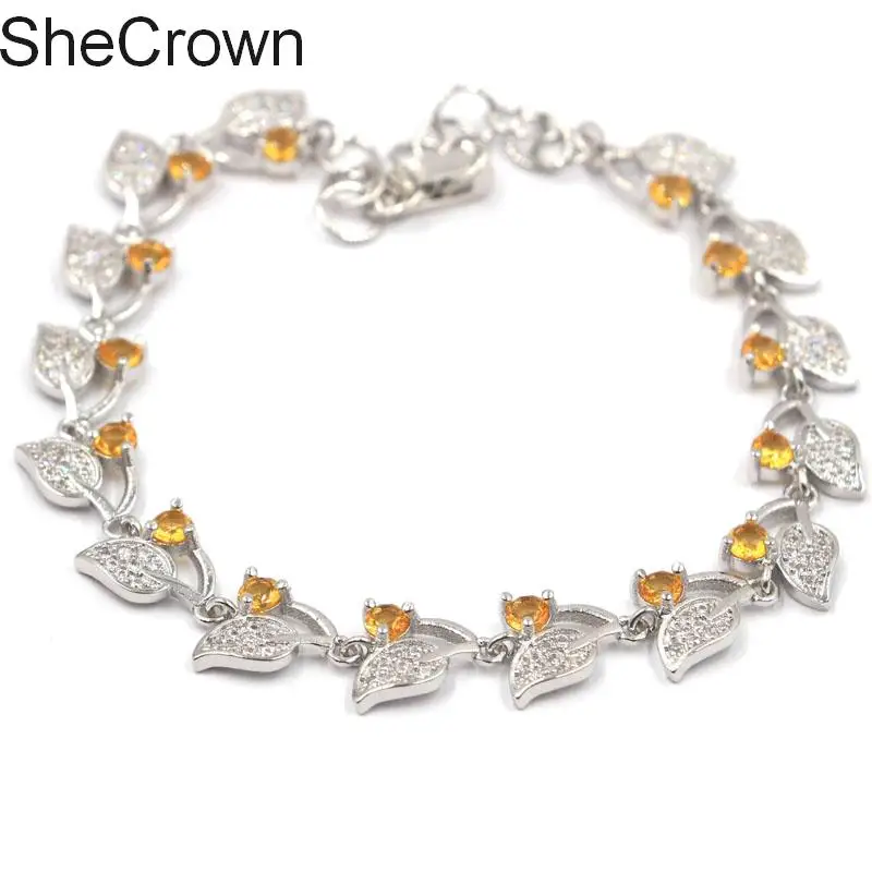 4x4mm Fancy Golden Citrine White CZ Gift For Girls Silver Bracelet 8.0-8.5in
4x4mm Fancy Golden Citrine White CZ Gift For Girls Silver Bracelet 8.0-8.5in