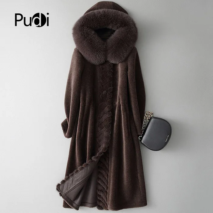 PUDI A18179 women's winter real wool fur fox collar warm jacket coat lady Long coat jacket overcoat 
PUDI A18179 women's winter real wool fur fox collar warm jacket coat lady Long coat jacket overcoat