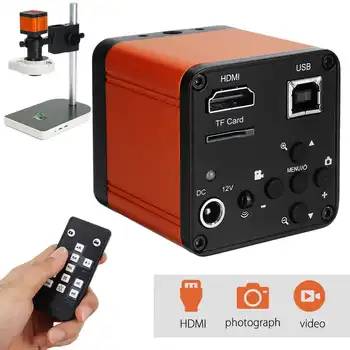 16MP 1080P 60FPS HDMI Digital Microscope Camera USB FHD Lab Industrial C-mount Microscope TF Card Digital 8G SD CARD