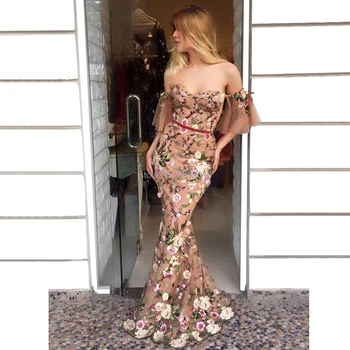 2019 Sweetheart Off The Shoulder Long Evening Dress Sash Floor-Length Tulle Embroidery Formal Dress Women Dress Custom Zipper
2019 Sweetheart Off The Shoulder Long Evening Dress Sash Floor-Length Tulle Embroidery Formal Dress Women Dress Custom Zipper