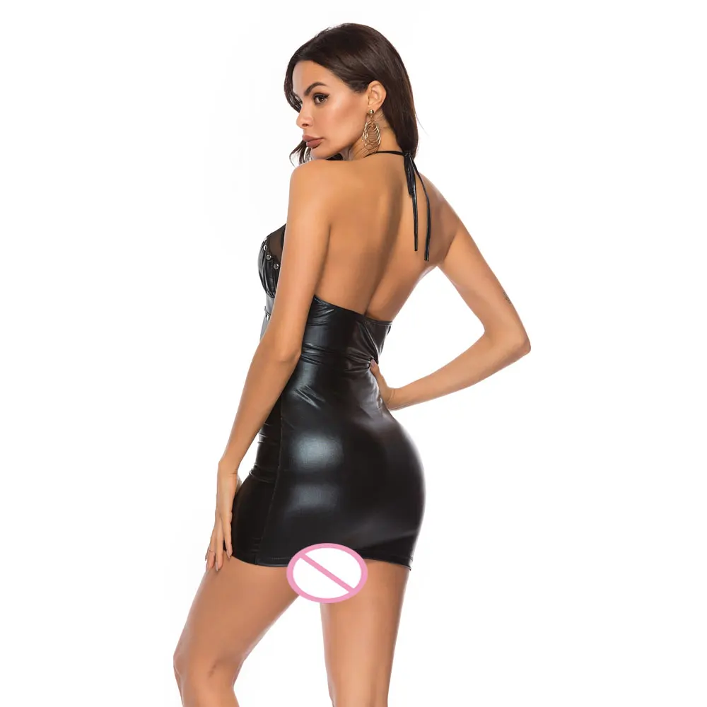 Платье wetlook с открытой спиной и прозрачным бюстом  купить со скидкой в секс шопе  Женское белье, одежда  Платья