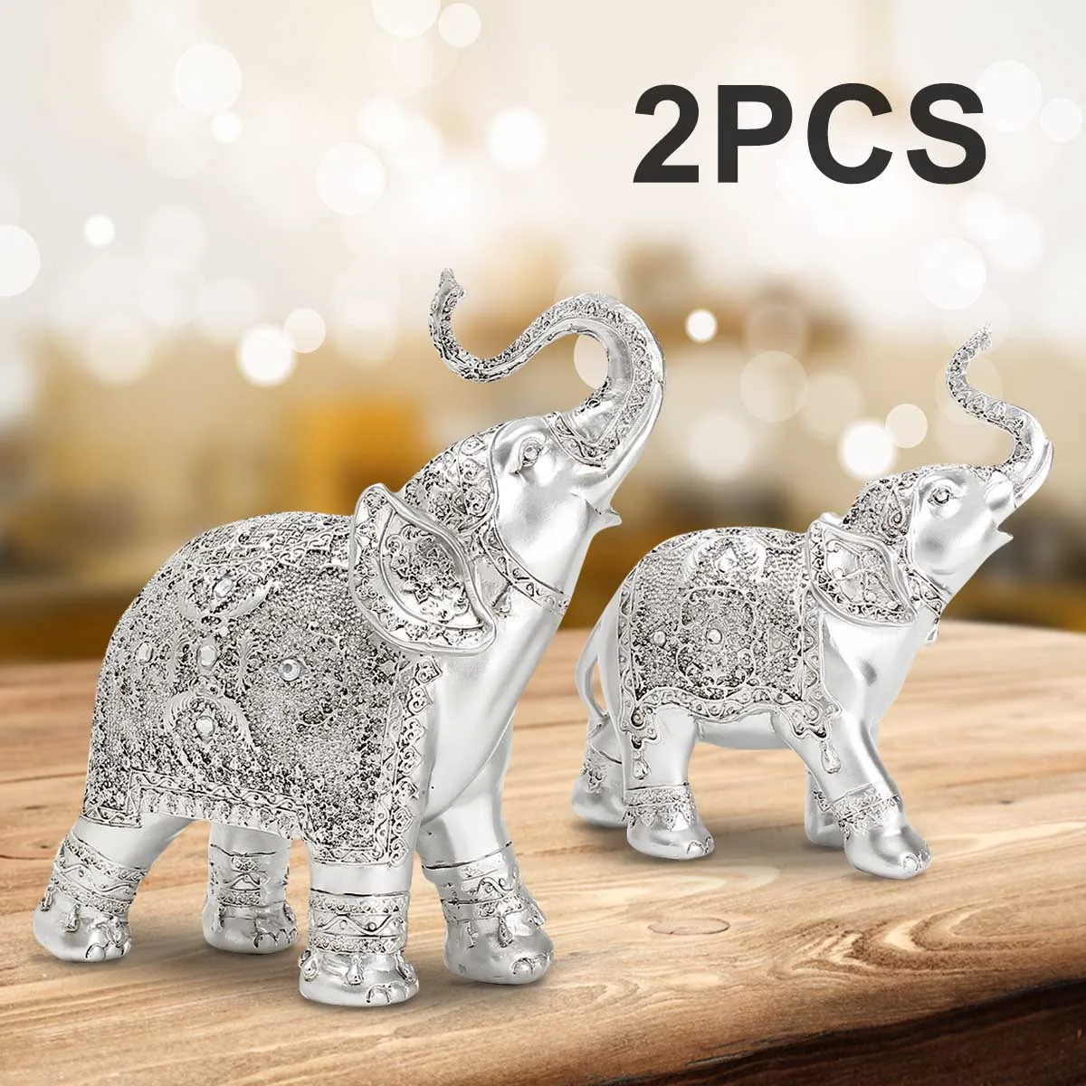 Fashion 2Pcs/set Silver Polyresin Ornate Elephant Statue Lucky Figurine Sculptures Ornaments for Home Office Decor Crafts Gift
Fashion 2Pcs/set Silver Polyresin Ornate Elephant Statue Lucky Figurine Sculptures Ornaments for Home Office Decor Crafts Gift