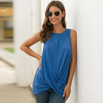 Tank Top Women Sleeveless Top Summer Solid Tees Elegant Tie Tank Tops Casual O-Neck Female T Shirt Lady 
Tank Top Women Sleeveless Top Summer Solid Tees Elegant Tie Tank Tops Casual O-Neck Female T Shirt Lady