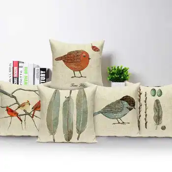 Cartoon Bird Linen Cushion Cover Bird Feather Linen Pillow Case Pillowcase 45*45cm 
Cartoon Bird Linen Cushion Cover Bird Feather Linen Pillow Case Pillowcase 45*45cm