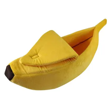 Pet Hamster Nest Banana Style Hanging Swing Toys Squirrel Chinchilla Bed Cage Sleep Small Animals Cages Cats Dogs S M L Yellow