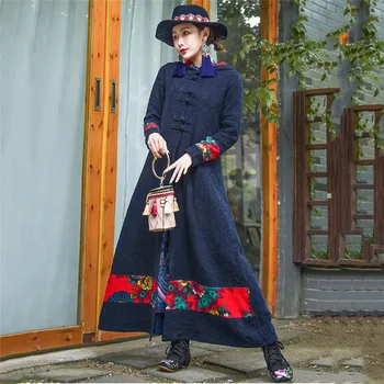 Trench Coat women 2020 Autumn The New Ethnic Patchwork Print Trench Outerwear female casual Loose Chinese style Windbreaker 791 
Trench Coat women 2020 Autumn The New Ethnic Patchwork Print Trench Outerwear female casual Loose Chinese style Windbreaker 791