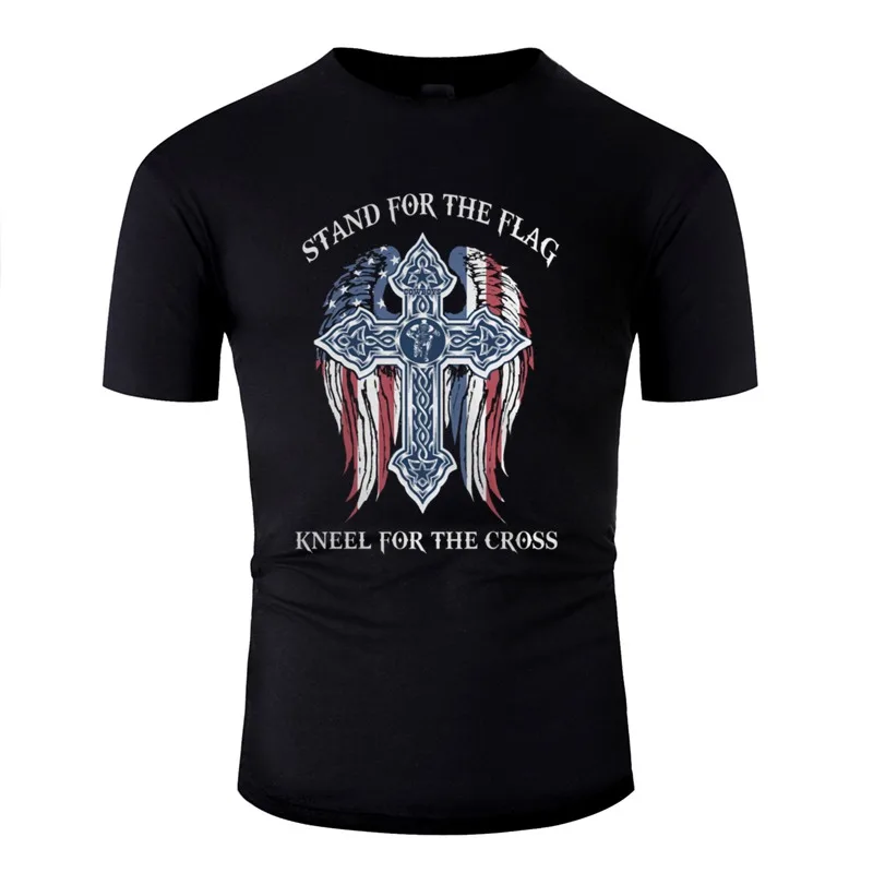 Design Stand For The Flag Kneel For The Cross Tshirt Men 100% Cotton Adult Tee Shirt Novelty Female
Design Stand For The Flag Kneel For The Cross Tshirt Men 100% Cotton Adult Tee Shirt Novelty Female
