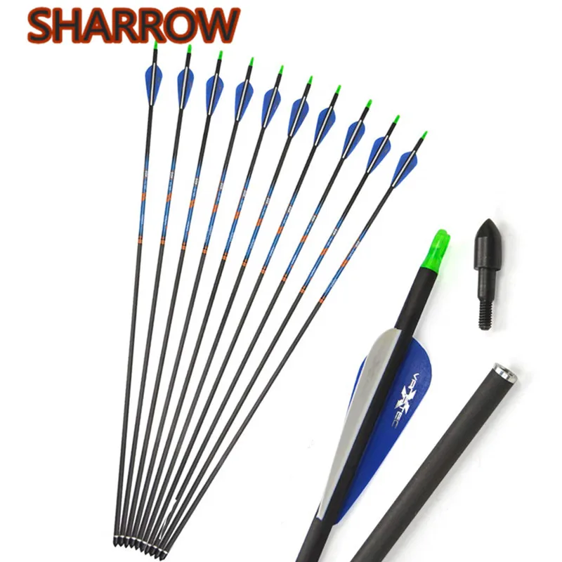 6/12Pcs 30" Archery Pure Carbon Arrows Spine 400 Carbon Arrow Replaceable Broadhead For Outdoor Shooting Hunting Accessories
6/12Pcs 30" Archery Pure Carbon Arrows Spine 400 Carbon Arrow Replaceable Broadhead For Outdoor Shooting Hunting Accessories