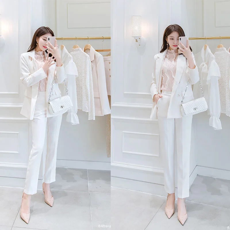 Suit female 2020 spring and autumn new slim ol small suit jacket trousers two-piece temperament fashion white women's clothing
Suit female 2020 spring and autumn new slim ol small suit jacket trousers two-piece temperament fashion white women's clothing