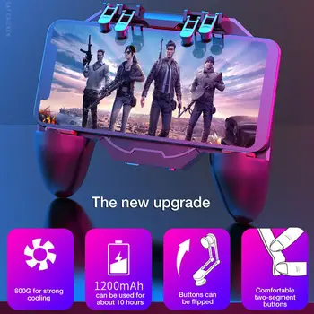 Universal Phone Gaming Joystick Six Fingers Trigger All-In-One Mobile Game Controller with Cooling Fan for PUBG Mobile Gamepad
Universal Phone Gaming Joystick Six Fingers Trigger All-In-One Mobile Game Controller with Cooling Fan for PUBG Mobile Gamepad