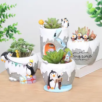 OOTDTY Penguin Cartoon Painting Resin Flower Pot Plant Container Home Flower Pot Plant Pot Planter Home Office Decorative Pots
OOTDTY Penguin Cartoon Painting Resin Flower Pot Plant Container Home Flower Pot Plant Pot Planter Home Office Decorative Pots