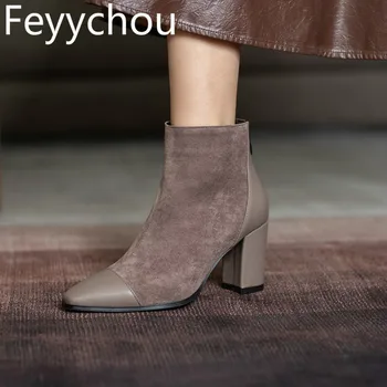 Women's Boots Spring Autumn High Heel Warm Flock Basic Square Toe Ankle Zip Patchwork 2020 New Sexy Fashion Casual Apricot Black
Women's Boots Spring Autumn High Heel Warm Flock Basic Square Toe Ankle Zip Patchwork 2020 New Sexy Fashion Casual Apricot Black