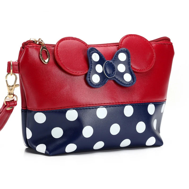 Disney Mickey mouse Cosmetic bag Shoulder Bags PU material Bow shape Spotted Minnie mouse waterproof women Travel Outdoor
Disney Mickey mouse Cosmetic bag Shoulder Bags PU material Bow shape Spotted Minnie mouse waterproof women Travel Outdoor